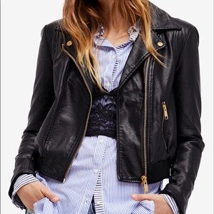 Free people faux leather jacket